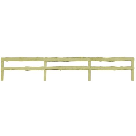 Clôture de jardin à 2 rails Pin imprégné 90 x 510 cm