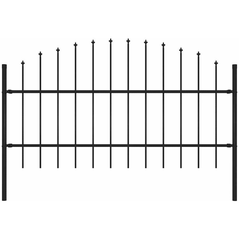 Vidaxl - Clôture de jardin avec dessus en lance Acier 1,7 m Noir