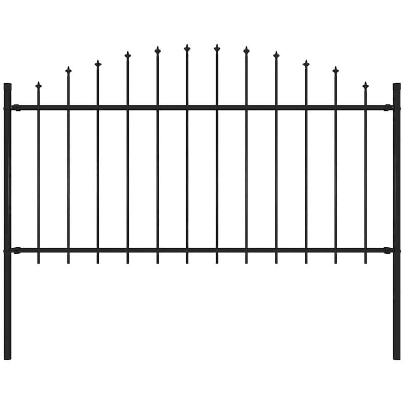 Vidaxl - Clôture de jardin avec dessus en lance Acier 1,7 m Noir
