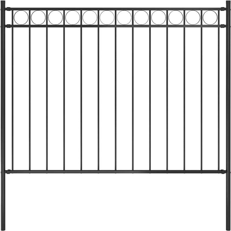 Prolenta Premium - Furniture Limited - Clôture de jardin Acier 1,7x1 m Noir