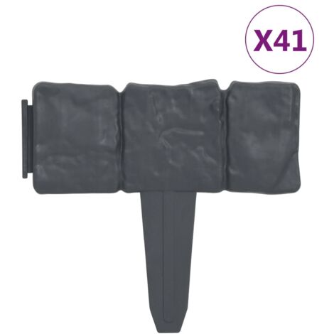 Clôture de jardin Aspect de pierre 41 pcs Plastique 10 m CFW50776