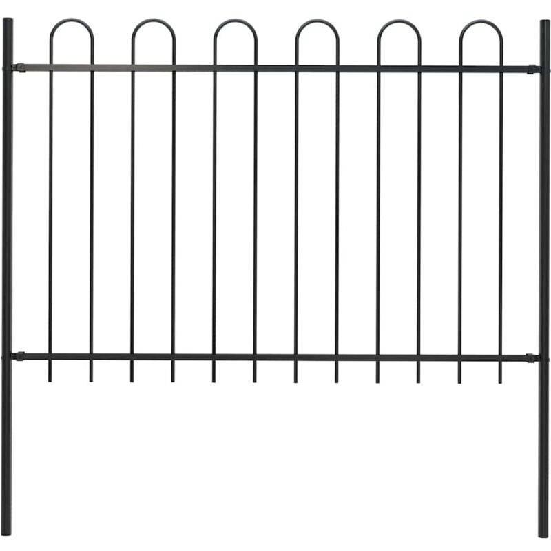 Decdeal - Clôture de jardin avec dessus en cerceau Acier 1,7 m Noir