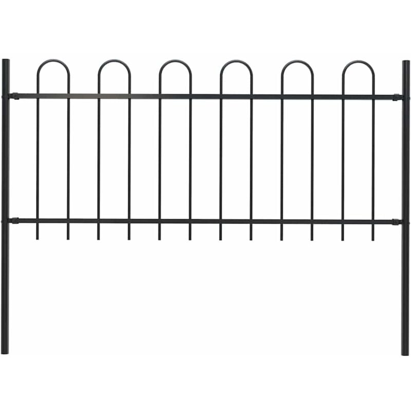 Vidaxl - Clôture de jardin avec dessus en cerceau Acier 1,7 m Noir