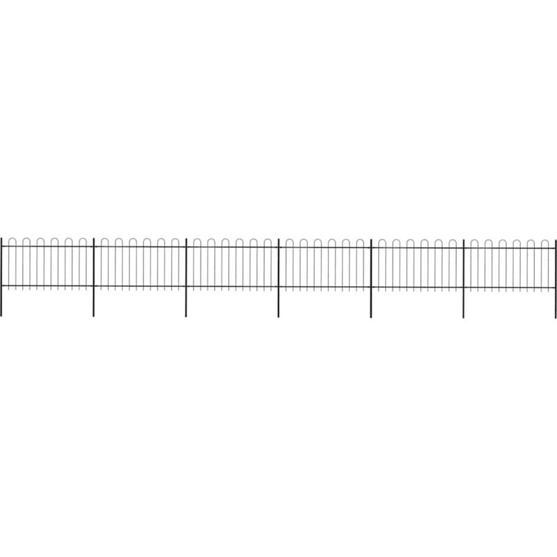 Vidaxl - Clôture de jardin avec dessus en cerceau Acier 10,2 x 1 m Noir