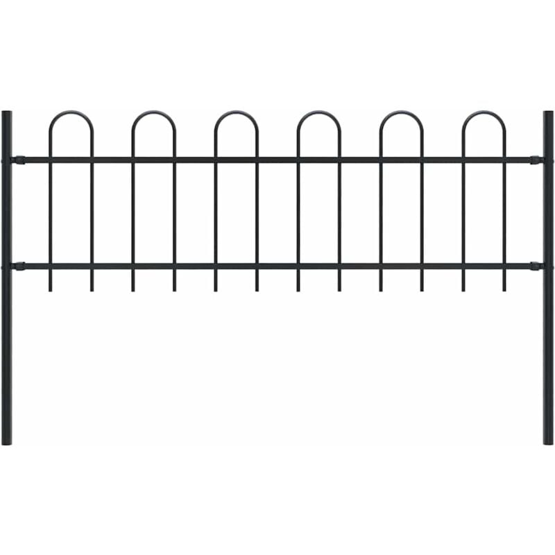 Vidaxl - Clôture de jardin avec dessus en cerceau Acier 1,7 m Noir
