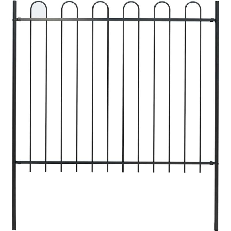 Clôture de jardin avec dessus en cerceau Acier 1,8 m Noir - Vidaxl