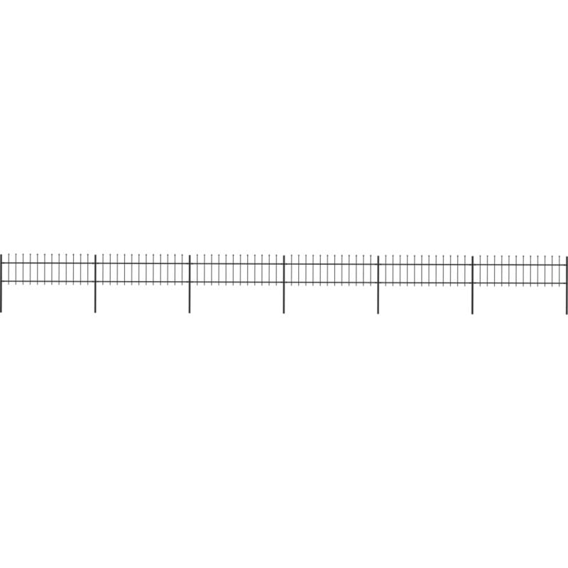 Vidaxl - Clôture de jardin avec dessus en lance Acier 10,2 x 0,6 m Noir