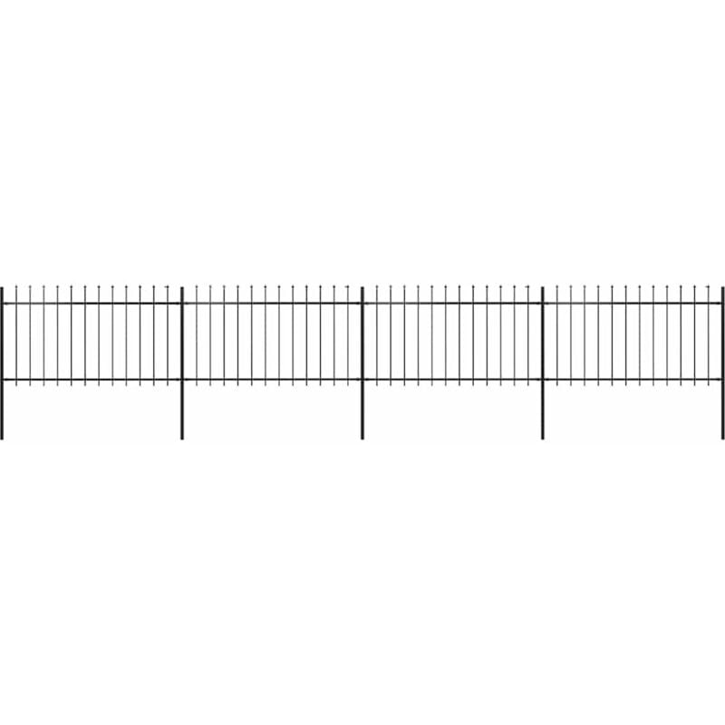 Vidaxl - Clôture de jardin avec dessus en lance Acier 6,8 x 1 m Noir