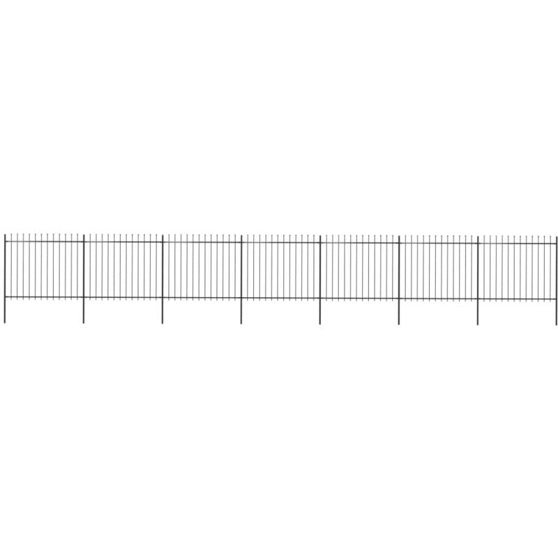 Vidaxl - Clôture de jardin avec dessus en lance Acier 11,9 x 1,5 m Noir