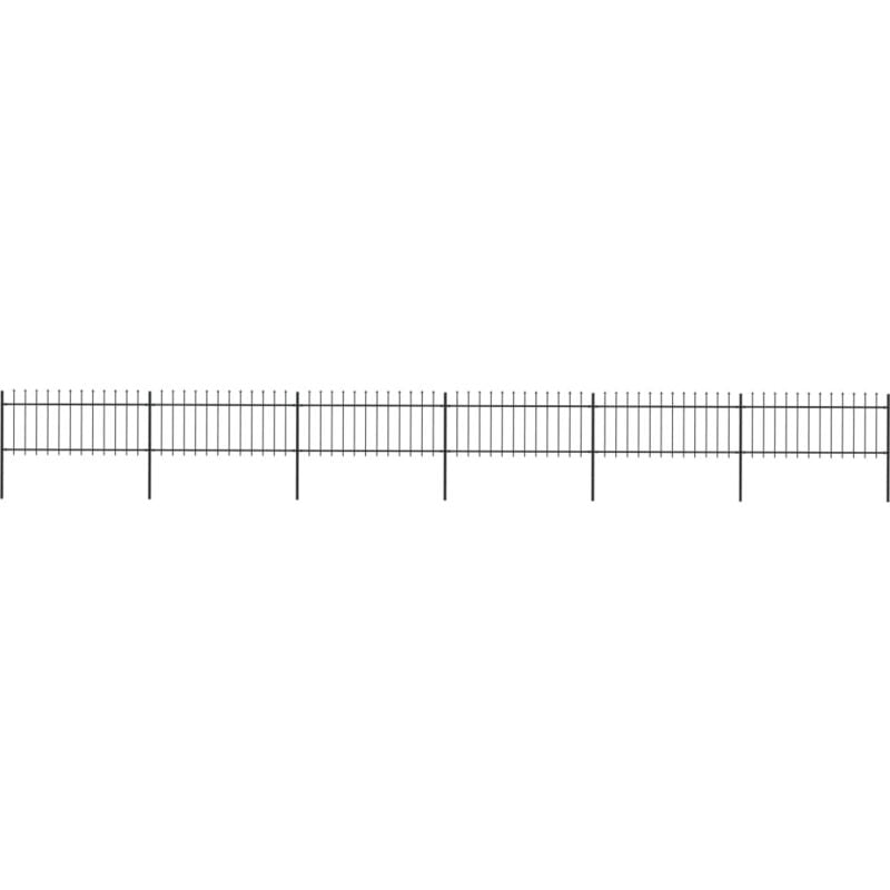 Vidaxl - Clôture de jardin avec dessus en lance Acier 10,2x0,8 m Noir