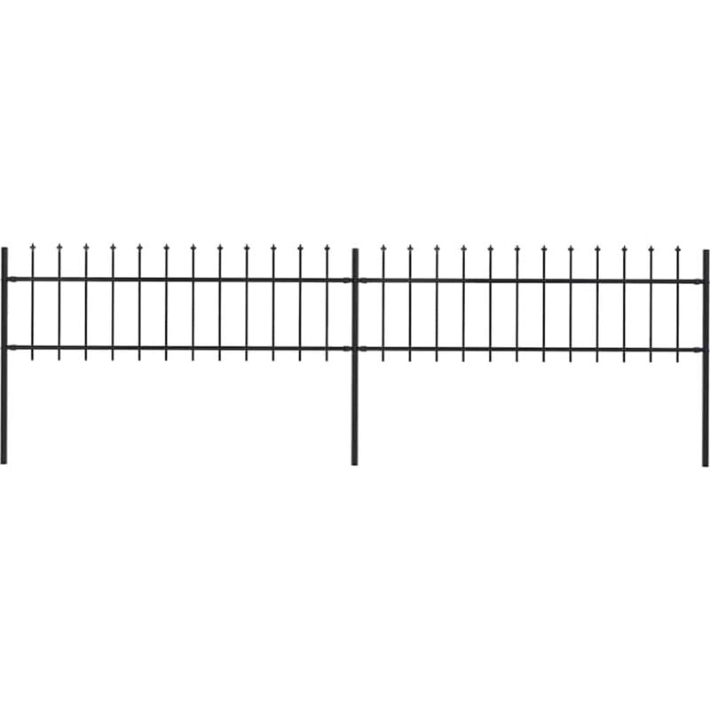 Furniture Limited - Clôture de jardin avec dessus en lance Acier