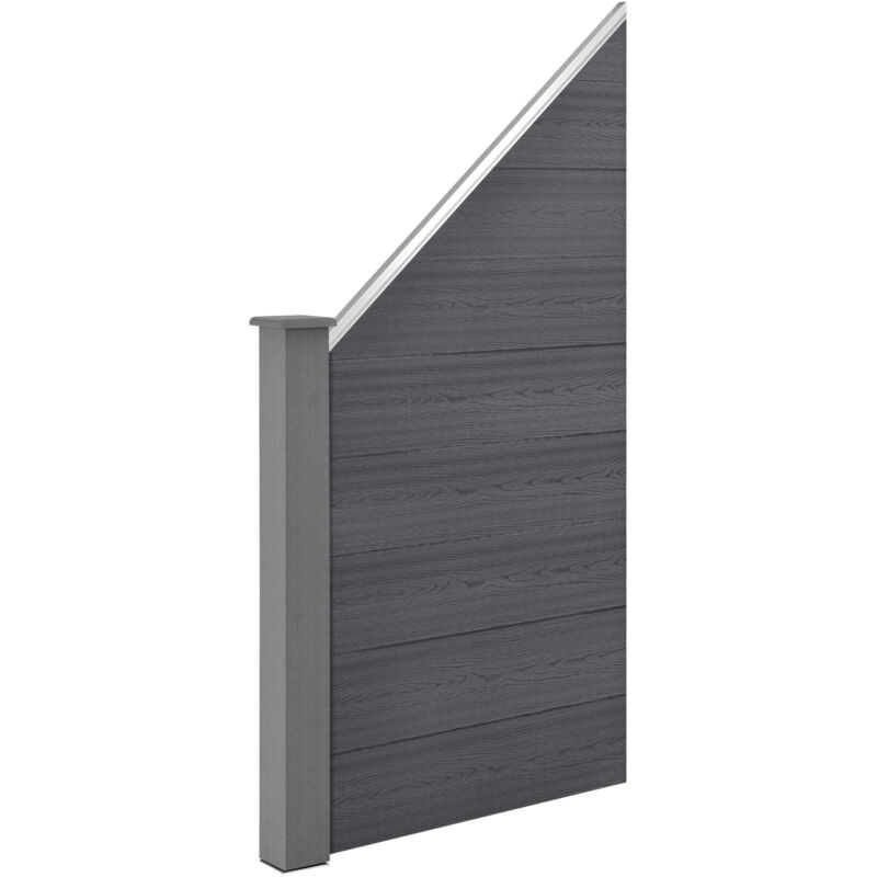 Neu.holz - Clôture de Jardin Brise Vue Brise Vent Bois Composite (WPC) Gris 180 x 96 cm