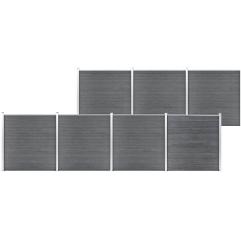 Clôture de jardin Brise vue  Panneau de clôture WPC 1218x186 cm Gris 83723