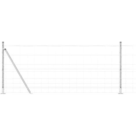 Clôture de jardin， Clôture de Champ 1x25 m en Acier Galvanisé CFW76523