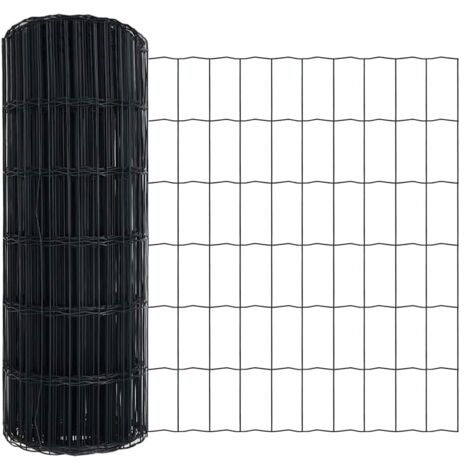 Clôture de jardin， Clôture Euro Grise 0,8x25 m Acier CFW50354