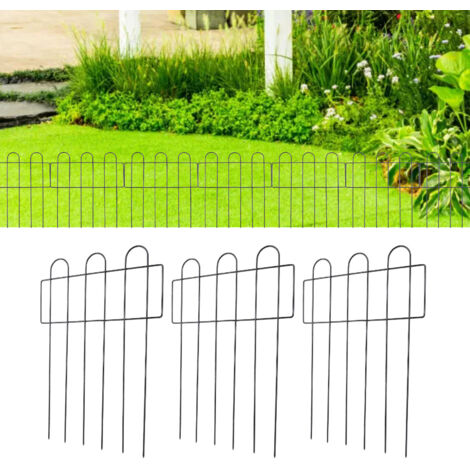 Clôture de jardin décorative en fil de fer, piquet de sol, barrière anti-animaux pour bordure de parterre de fleurs