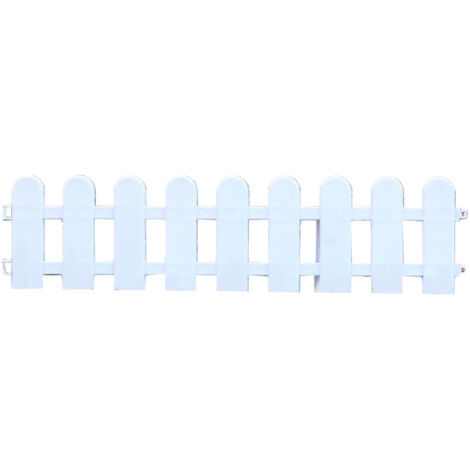 Clôture de jardin décorative en plastique blanc pour bordures de pelouse et massifs de fleurs, 50x13 cm