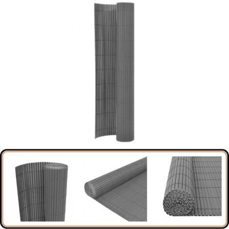 Clôture de jardin double face 110x300 cm Gris - Clôture De Jardin - Clôture Pvc - Clôture Decorative - Clôture Grillage - Barriere Jardin