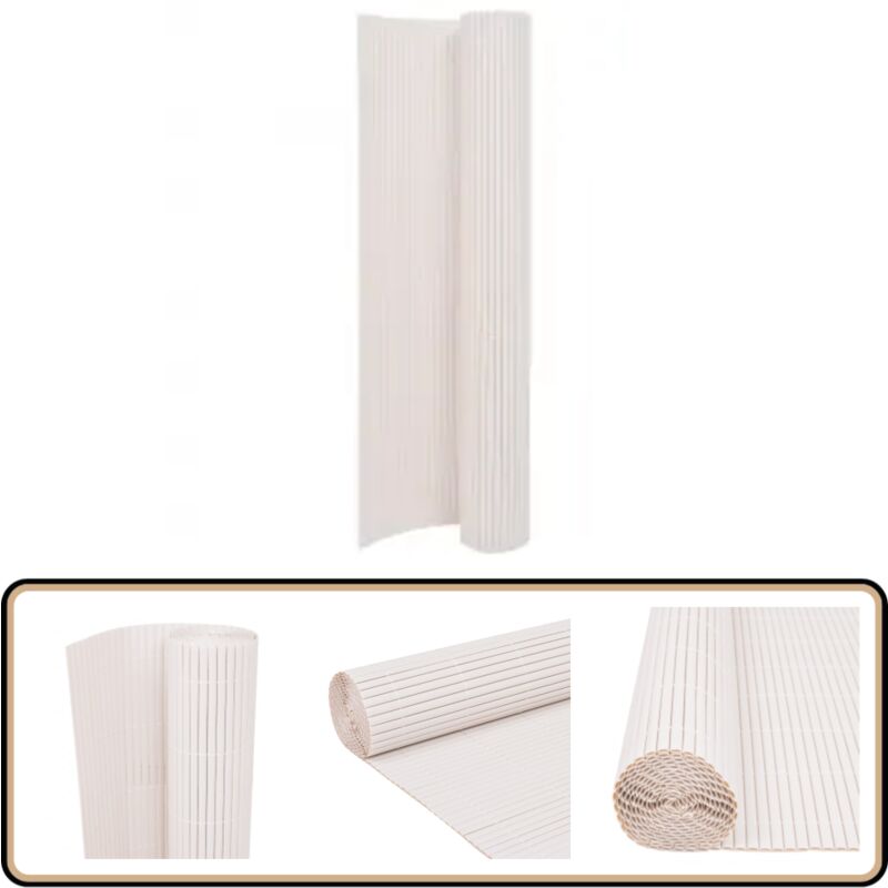 Clôture de jardin double face 110x400 cm Blanc - Clôture De Jardin - Clôture Pvc - Clôture Blanche - Clôture Decorative - Barriere Jardin