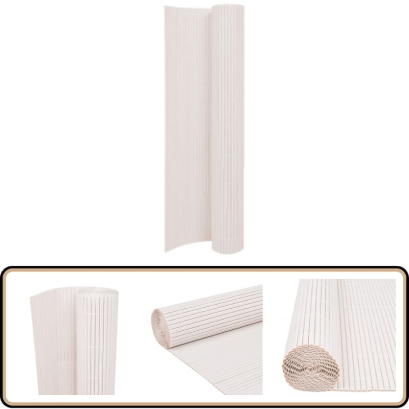 Clôture de jardin double face 110x500 cm Blanc - Clôture De Jardin - Clôture Pvc - Clôture Blanche - Clôture Decorative - Barriere Jardin