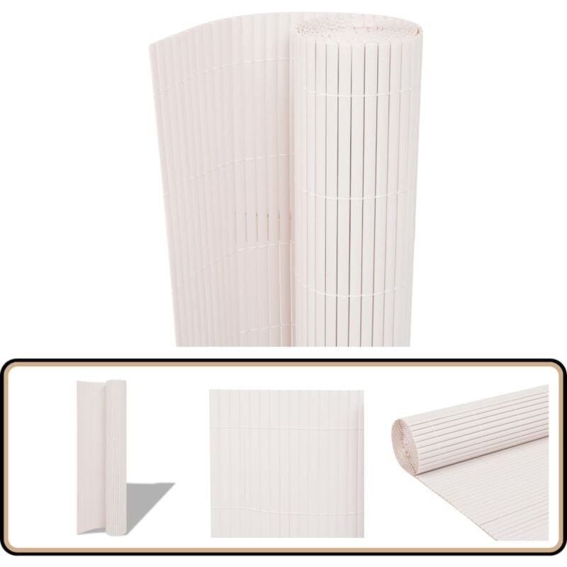 Vidaxl - Clôture de jardin Double face 90 x 300 cm Blanc - Clôture De Jardin - Clôture Pvc - Clôture Blanche - Clôture Résistante Aux Intempéries