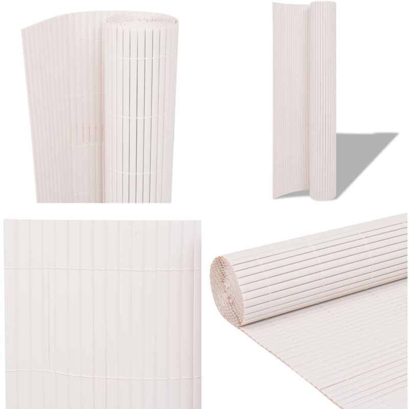 Clôture de jardin Double face 90 x 300 cm Blanc - Clôture De Jardin - Clôture Pvc - Clôture Blanche - Clôture Résistante Aux Intempéries - Clôture