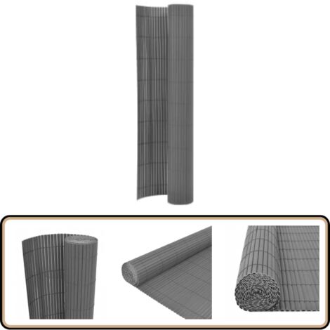 Clôture de jardin double face 90x400 cm Gris - Clôture De Jardin - Clôture Pvc - Clôture Grillage - Clôture Decorative - Barriere Jardin