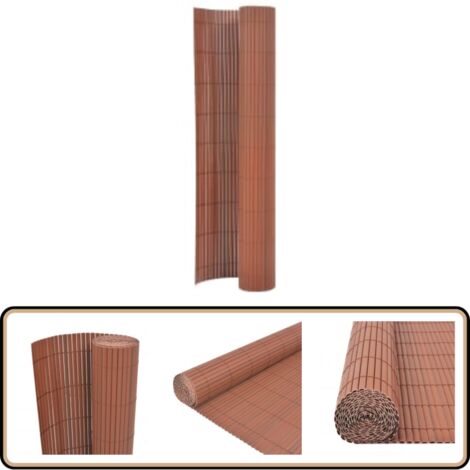Clôture de jardin double face 90x400 cm Marron - Clôture De Jardin - Clôture Pvc - Clôture Decorative - Clôture Marrone - Barriere Jardin