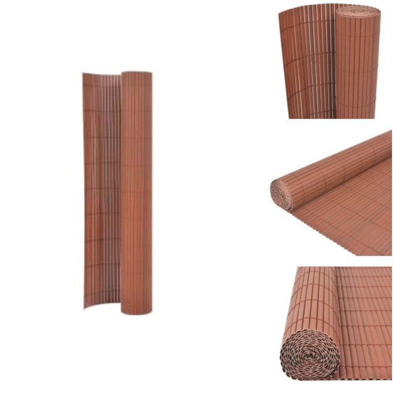 Clôture de jardin double face 90x400 cm Marron - Clôture De Jardin - Clôture Pvc - Clôture Decorative - Clôture Marrone - Barriere Jardin