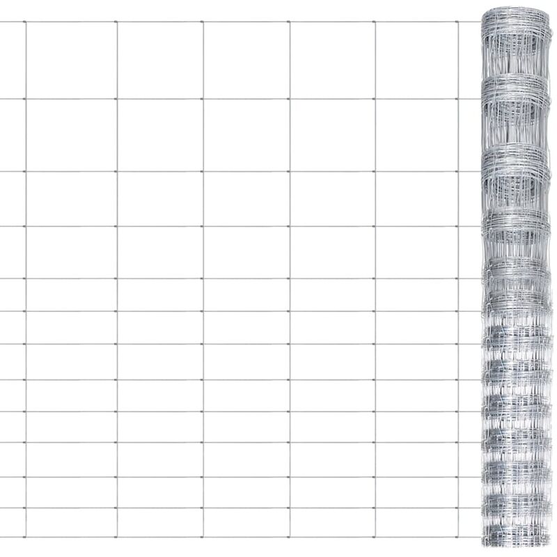 Clôture de jardin Acier galvanisé 50x1,5 m Argenté