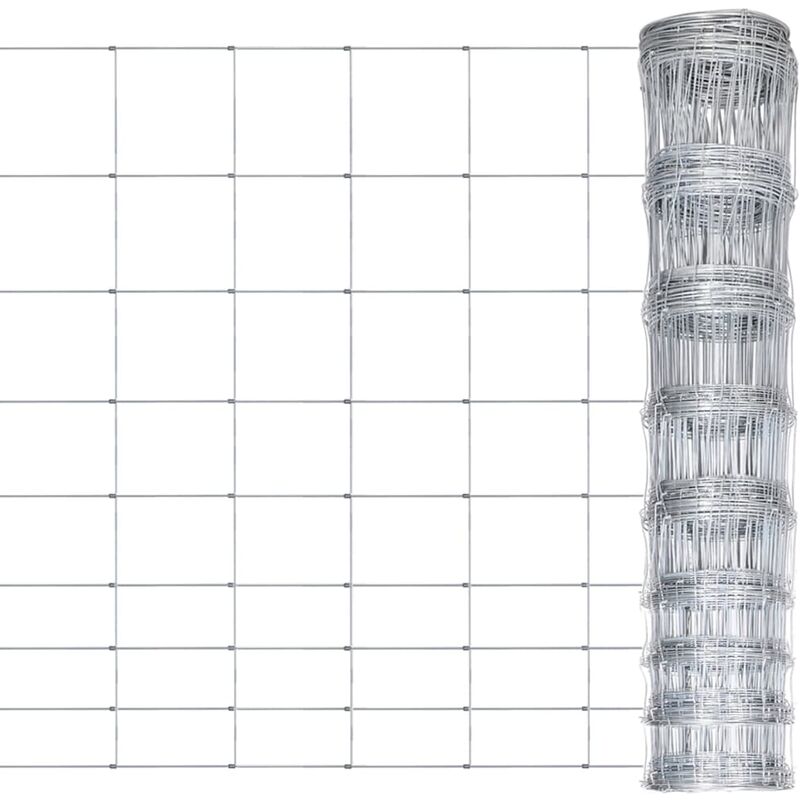 Garden Fence in Silver Galvanized Steel disponibles différentes tailles taille : 50 x 1.2 m