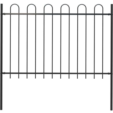 Clôture de jardin-Grillage de jardin avec arceau en acier 181 x 120 cm Noir