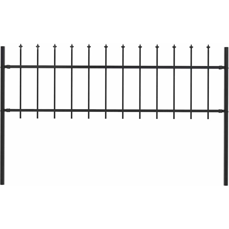 Clôture de jardin, Grillage de jardin avec dessus en lance acier 1, 7 x 0, 6 m noir oce97673 design in