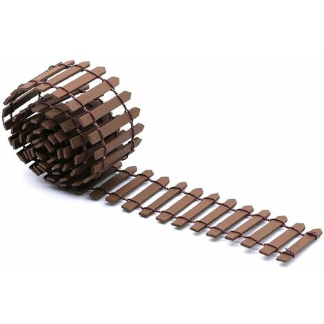 Clôture de Jardin Miniature clôture en Bois, clôture Miniature Flexible, Clôture Miniature en Bois Clôture de Jardin Miniature Décoration de Jardin Mini Clôture en Bois 590cm Brun
