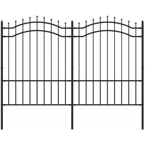 Clôture de jardin Woerden avec pointe en forme de lance, acier noir 240 x 150 cm