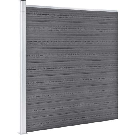 Clôture de jardin WPC 1737x186 cm Gris
