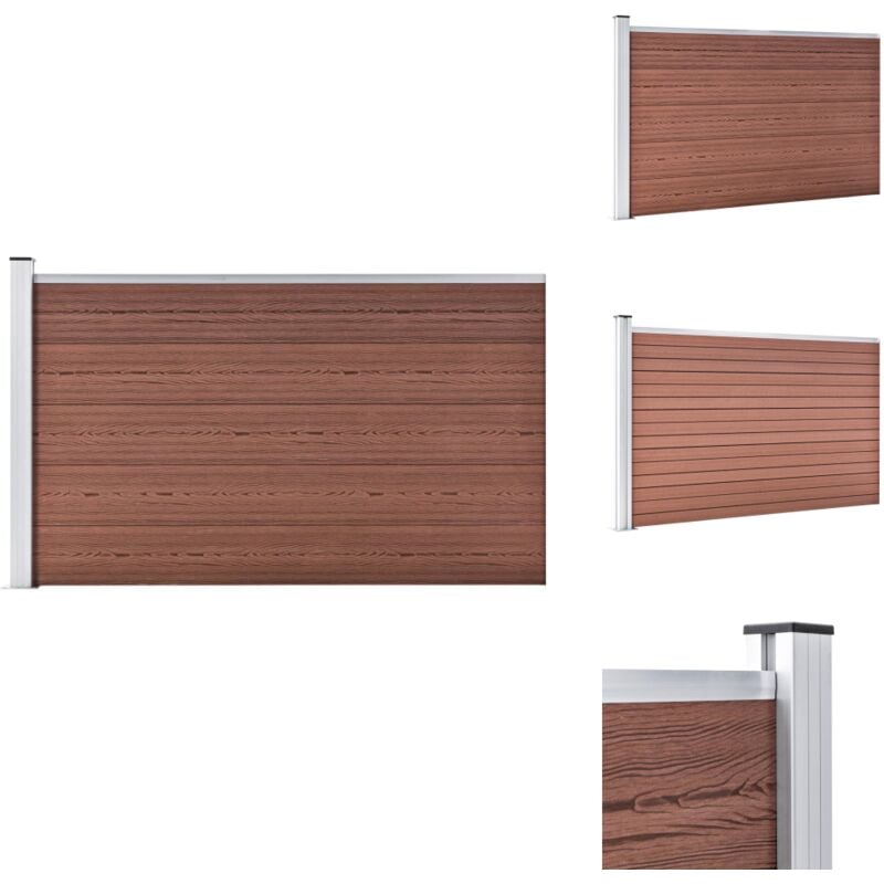 Clôture de jardin wpc 175x105 cm Marron - Clôture Jardin - Clôture Résidentielle - Clôture wpc - Clôture Composite - Clôture Design