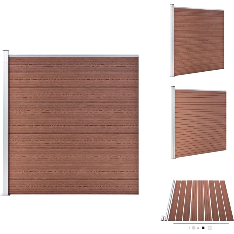 Clôture de jardin wpc 175x186 cm Marron - Clôture Jardin - Clôture Résidentielle - Clôture wpc - Clôture Composite - Clôture Design