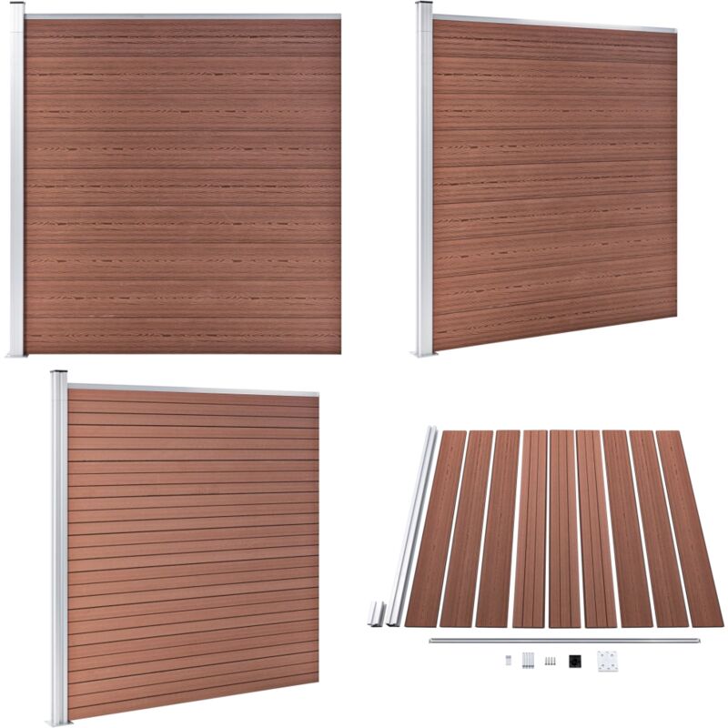 Clôture de jardin wpc 175x186 cm Marron - Clôture Jardin - Clôture Résidentielle - Clôture wpc - Clôture Composite - Clôture Design - Home & Living