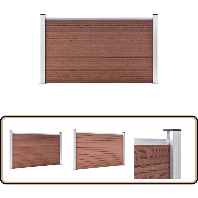 Vidaxl - Clôture de jardin wpc 180x105 cm Marron - Clôture Jardin - Clôture Wpc - Clôture Marron - Clôture Design - Clôture Moderne