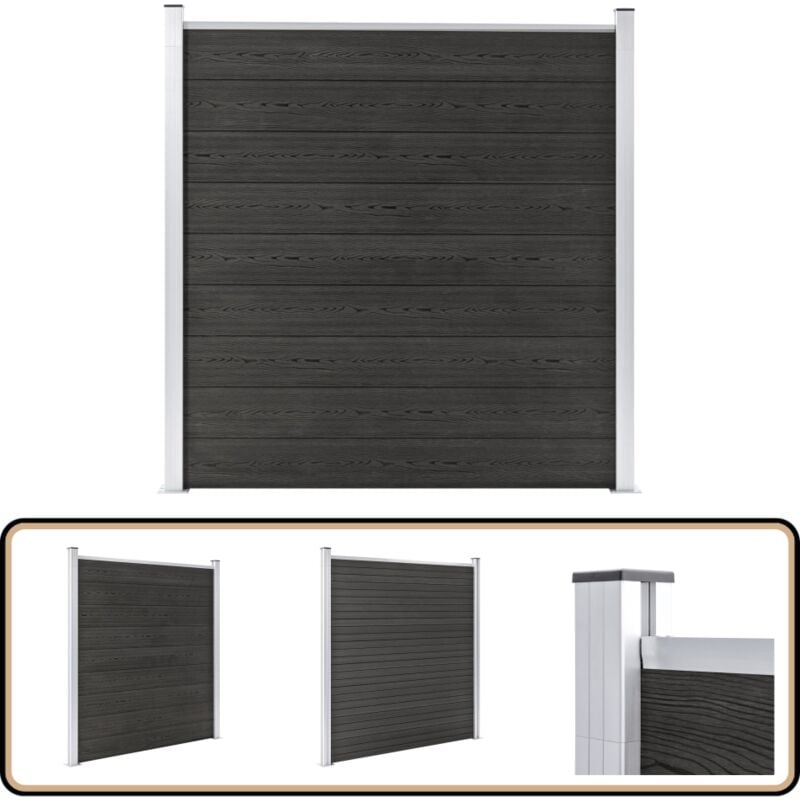 Clôture de jardin wpc 180x186 cm Gris - Clôture Jardin - Clôture Résidentielle - Clôture wpc - Clôture Composite - Clôture Grise