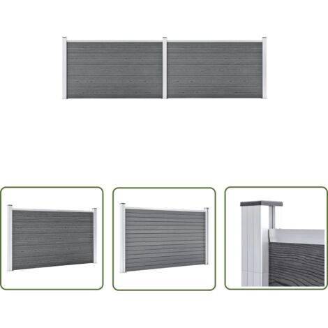 Clôture de jardin WPC 353x106 Gris