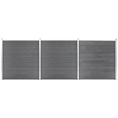 Clôture de jardin WPC 353x186 cm Gris