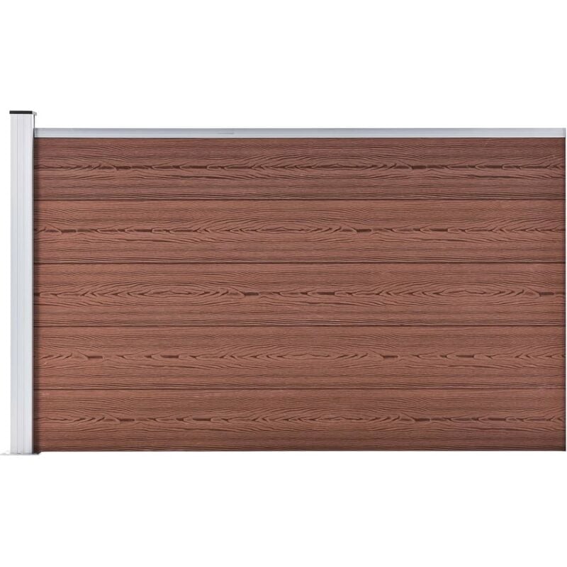 Panneau de clôture en WPC 175x105 cm diverses couleurs idéales pour le jardin couleur : marron