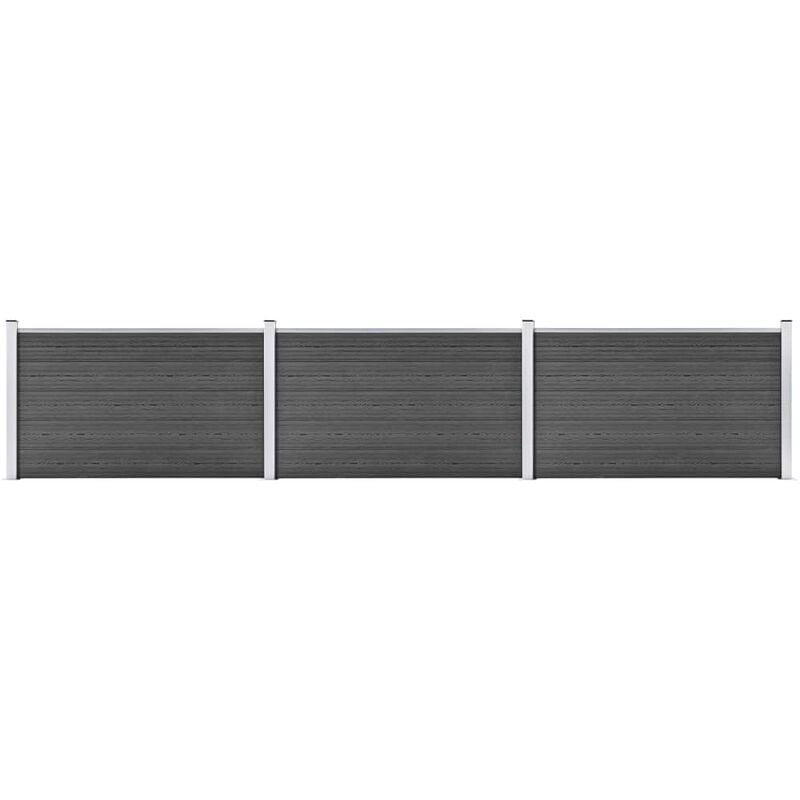 Panneau de clôture dans wpc 526x106 cm résistant à haute qualité Diverses couleurs couleur : Noir