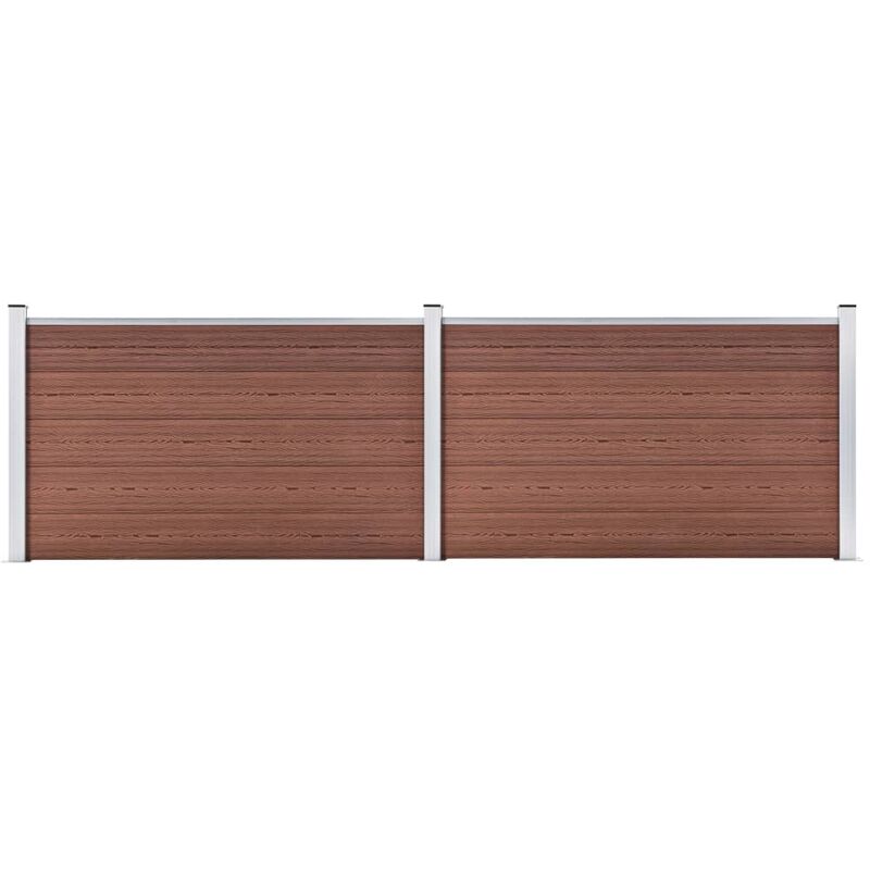 Panneau de clôture dans wpc 353x106 cm résistant à haute qualité Diverses couleurs couleur : marron