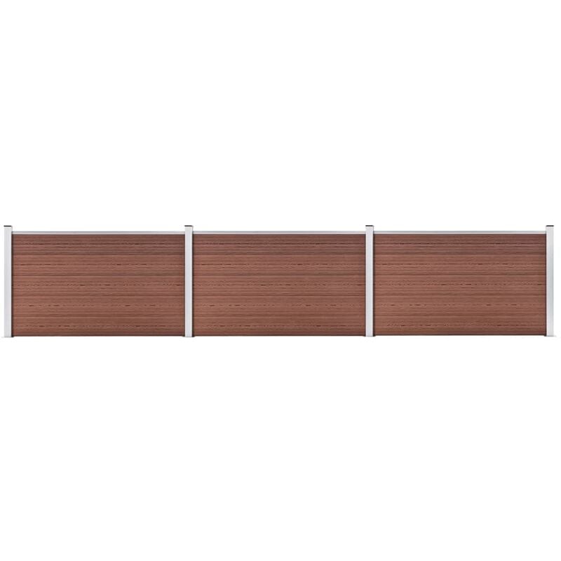 Panneau de clôture dans wpc 526x106 cm résistant à haute qualité Diverses couleurs couleur : marron