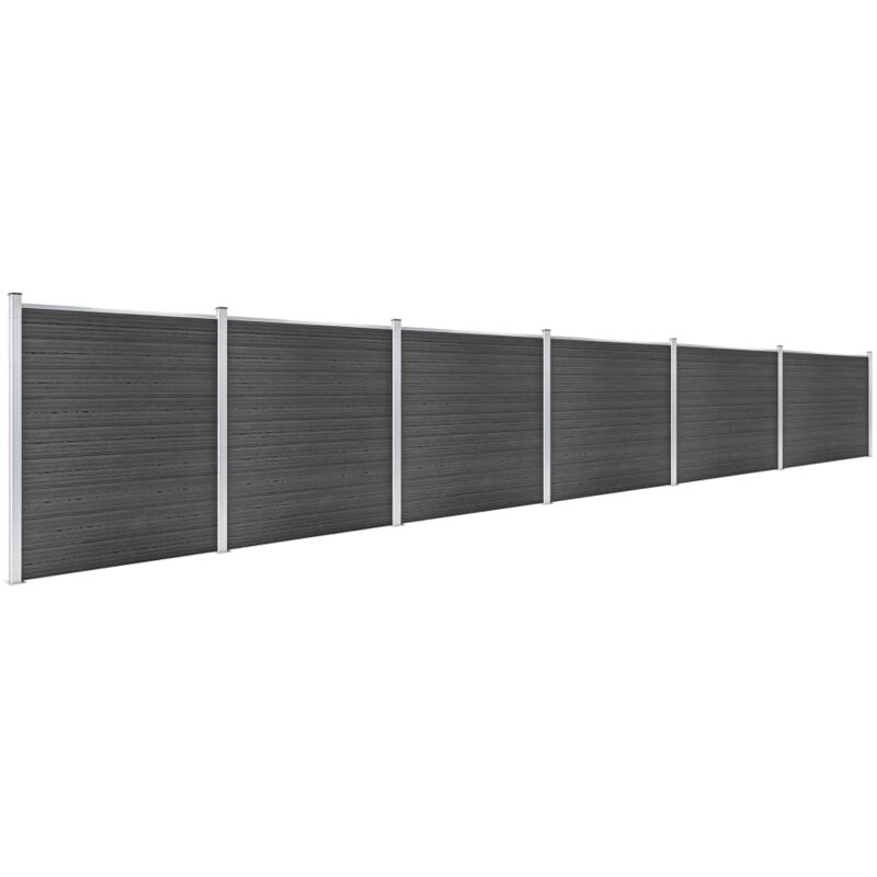 Ensemble de panneau de clôture wpc 1045x186 cm Noir