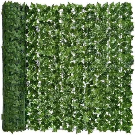 Clôture de lierre artificiel, haie artificielle et plante de lierre artificiel - 1 x 3 mètres, pour la décoration de jardin