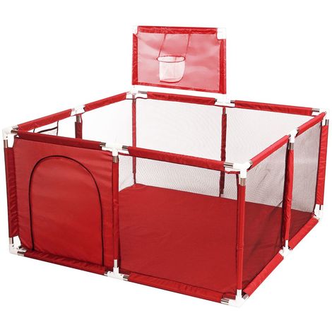 21 Nouveau Cl Ture De Parc D Enfant Pour Bebe Jeux Securite Avec Panier De Basket Rouge Hasaki Hskkp